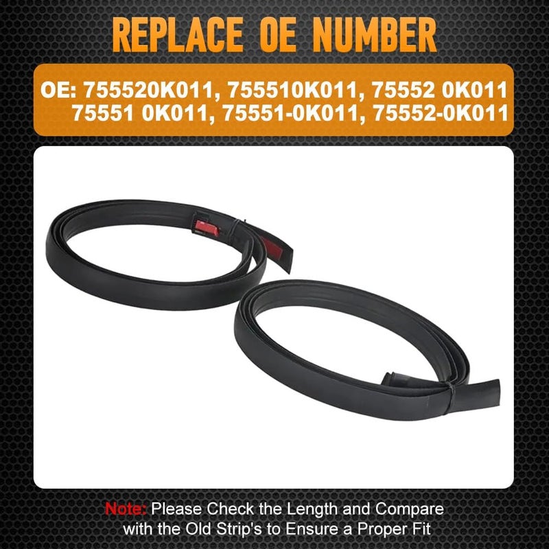 RAGBUSCLE Roof Drip Molding, 1 Pair Car Roof Moulding Trim Seal Kit, Compatible with Toyota Hilux Vigo SR5 2005-2014 75551-0K011, 75552-0K011 - Image 5